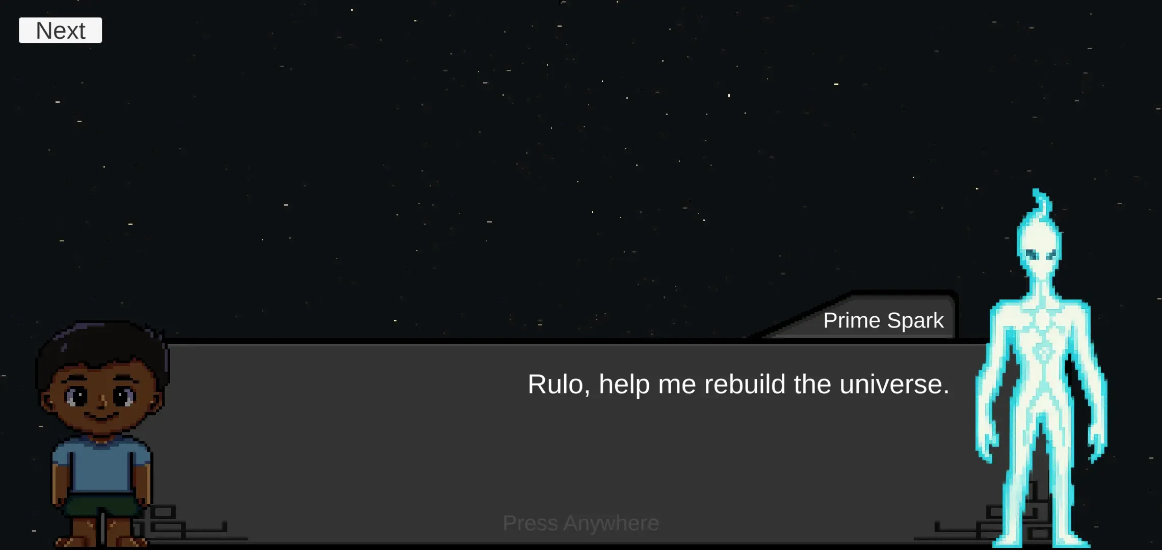 Prime Spark sets the quest: help Rulo rebuild the universe