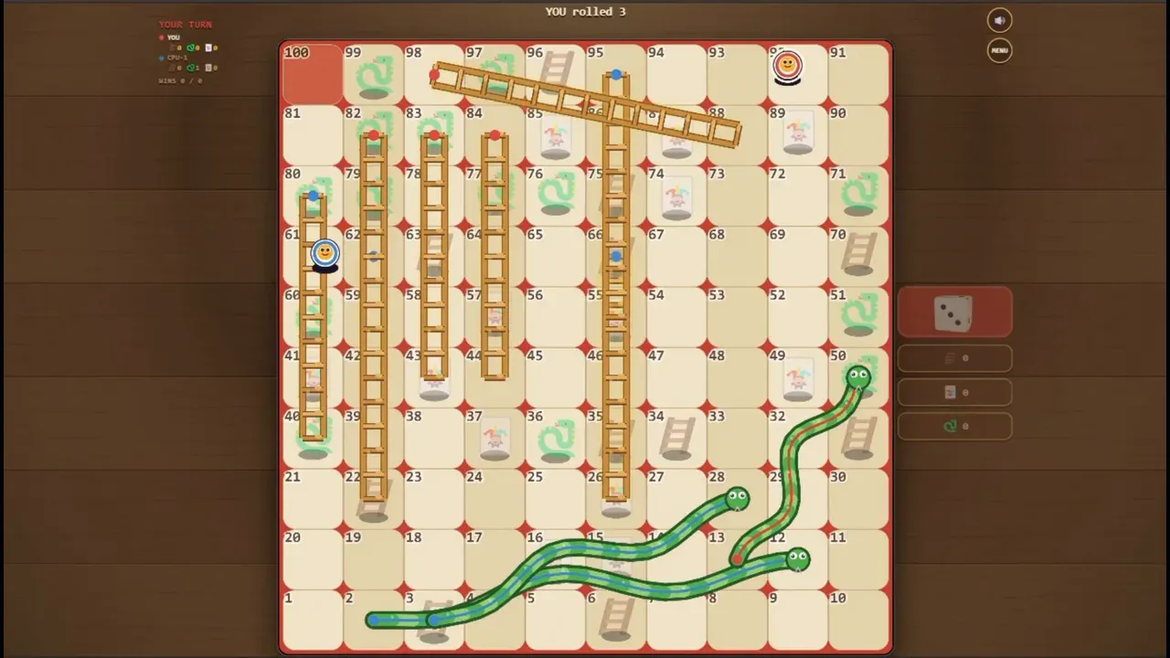 A ladder goes down — placed by the player who will climb it