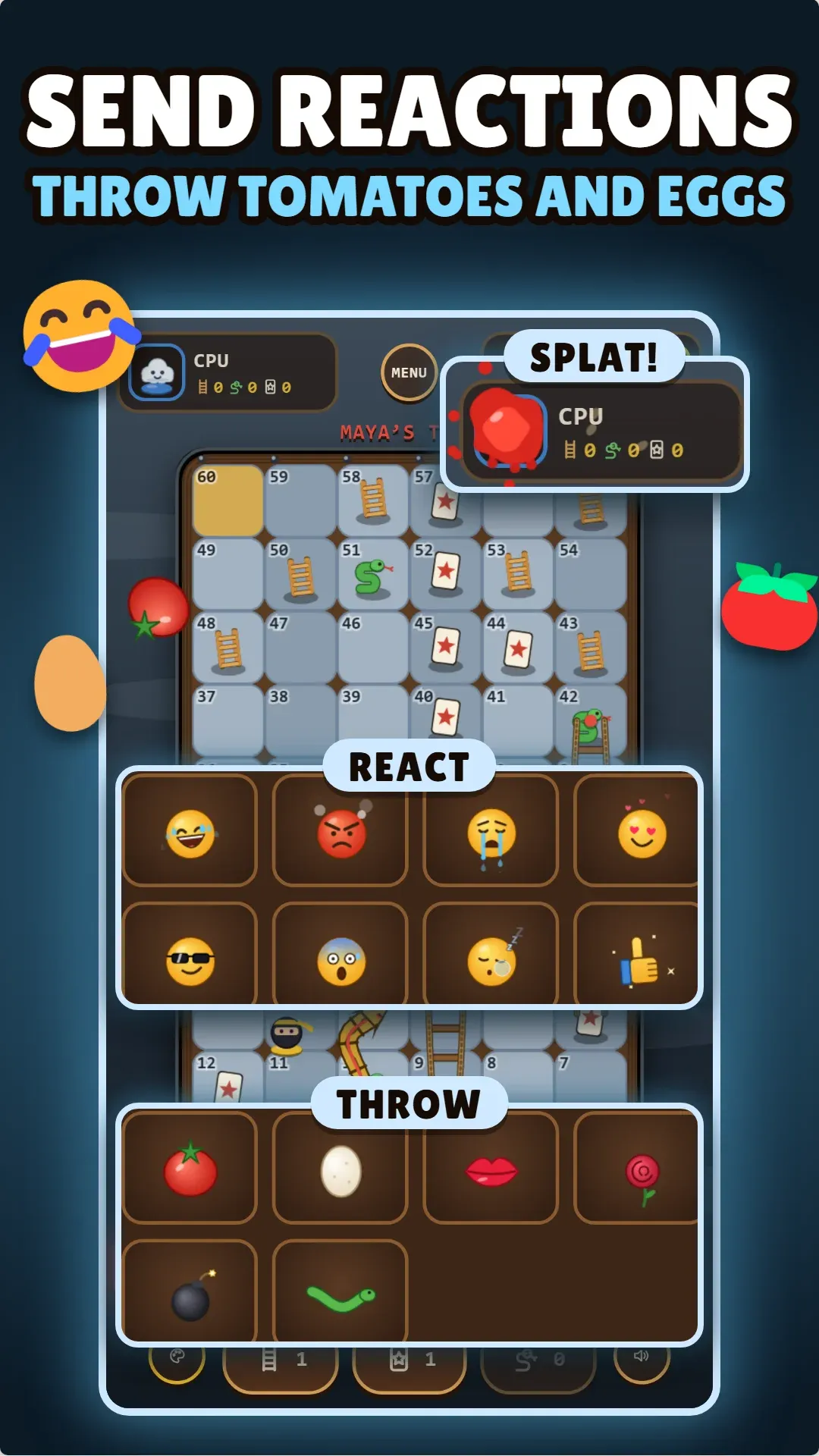 Send reactions and throw tomatoes at the leader